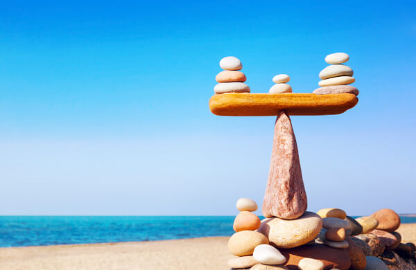 Balanced Stones on Beach