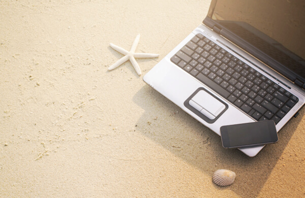 Laptop on Beach